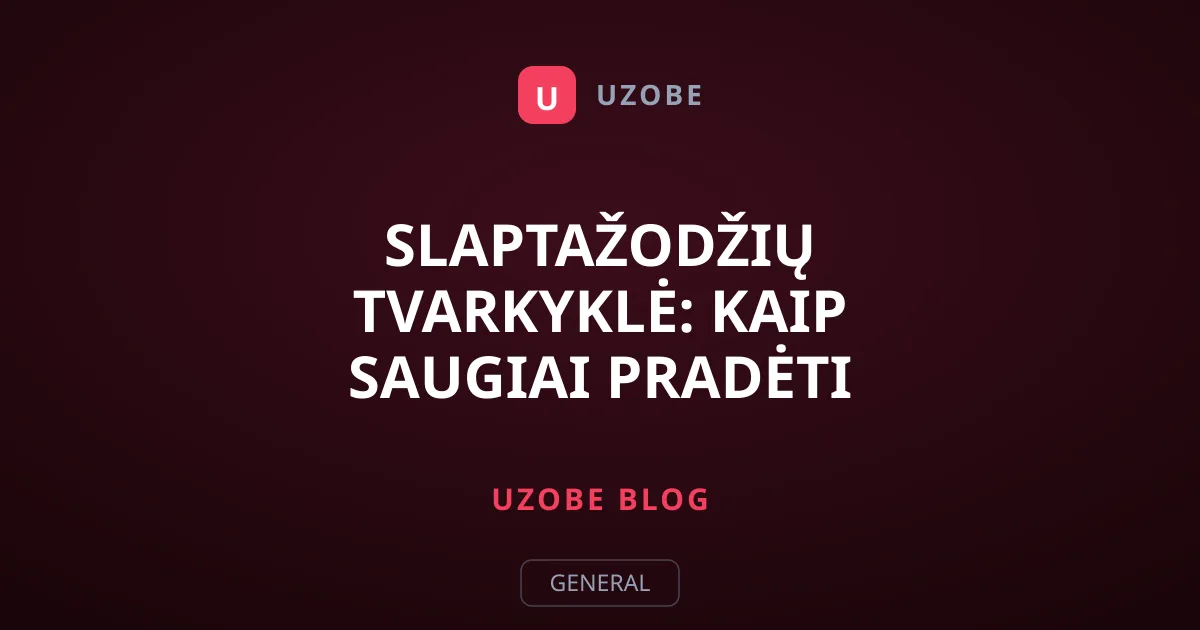 Slaptažodžių tvarkyklė: kaip saugiai pradėti naudotis pirmają